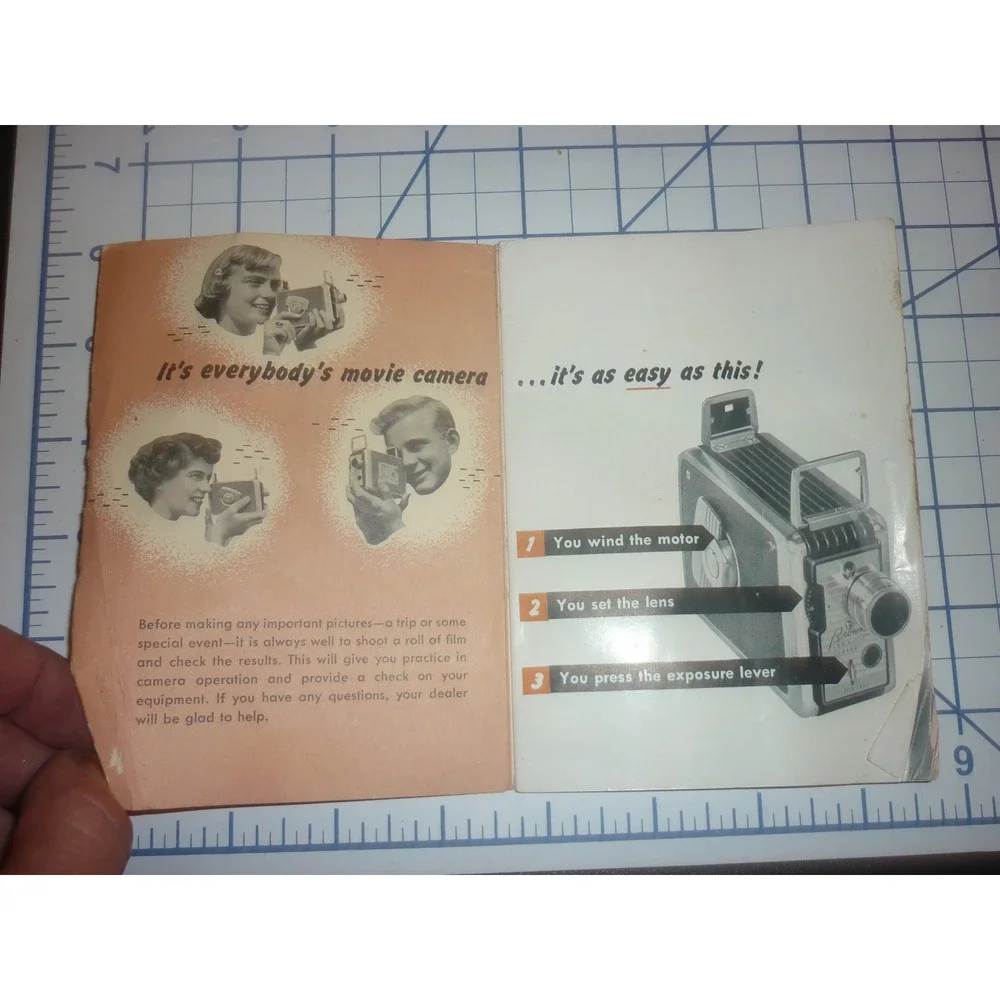 1954 Kodak Brownie 8mm Movie Camera Manual f/1.9 Lens Instruction Booklet
